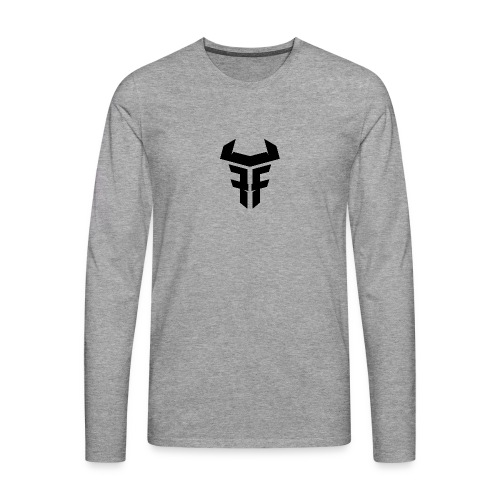 Fit Fight Bull Logo black small - Männer Premium Langarmshirt