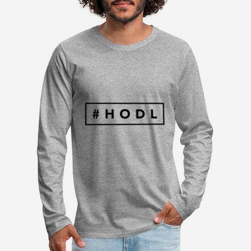 Hashtag HODL i kvadrat - Herre premium T-shirt med lange ærmer