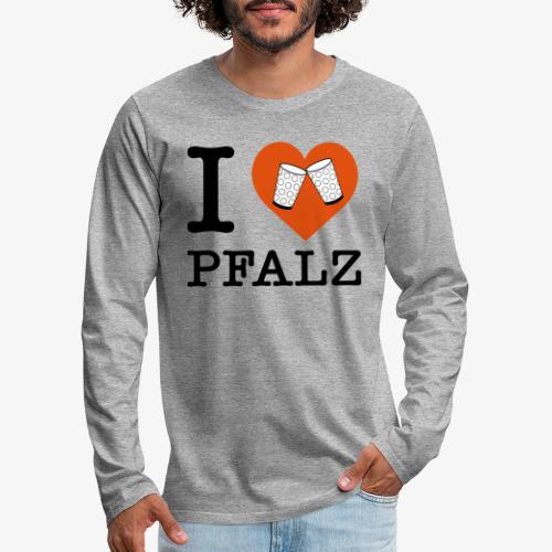 I love Pfalz – Dubbeglas - Männer Premium Langarmshirt