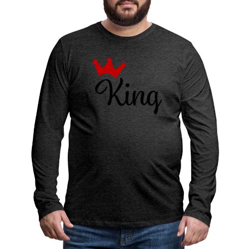 King mit Krone - Männer Premium Langarmshirt