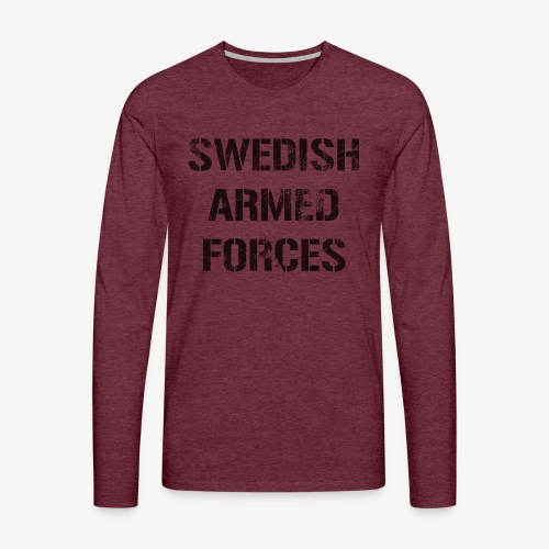 SWEDISH ARMED FORCES Rugged + SWE Flag - Långärmad premium-T-shirt herr