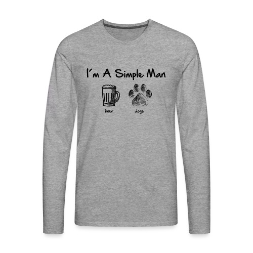 simple man dogs beer - T-shirt manches longues Premium Homme