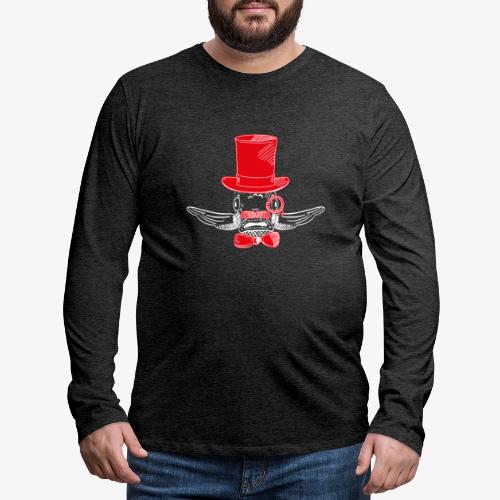Elegant Hipster Fish - Mustache - Red - Männer Premium Langarmshirt
