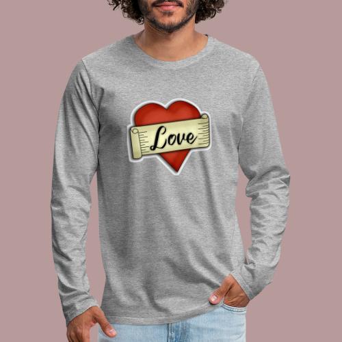 Love cœur tatouage - T-shirt manches longues Premium Homme