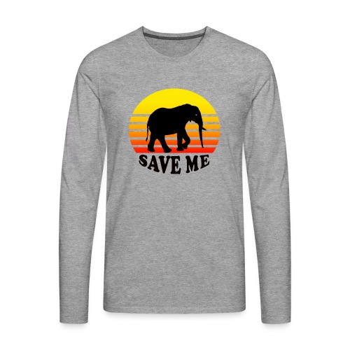 Elefant SAVE ME Schattenriss Sonne - Männer Premium Langarmshirt