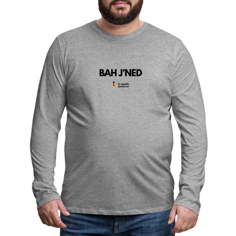 BAH'JNED - T-shirt manches longues Premium Homme gris chiné