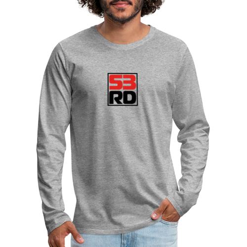 53RD Logo kompakt umrandet (schwarz-rot) - Männer Premium Langarmshirt