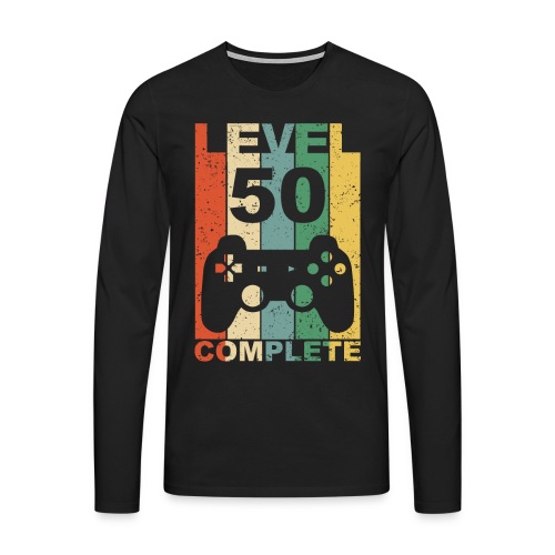 50. Geburtstag 50 Jahre Level Complete Gamer - Männer Premium Langarmshirt