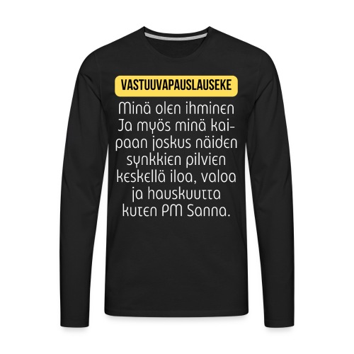 Bilettäjän vastuuvapauslauseke - Miesten premium pitkähihainen t-paita