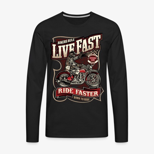 Born To Ride - Harleysti Italia Official 2023 - Långärmad premium-T-shirt herr