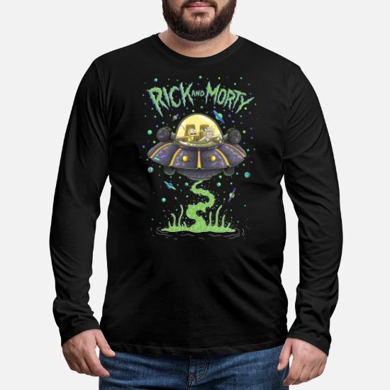 Rick And Morty Spaceship Illustration' Men's Premium Longsleeve Shirt |  Spreadshirt