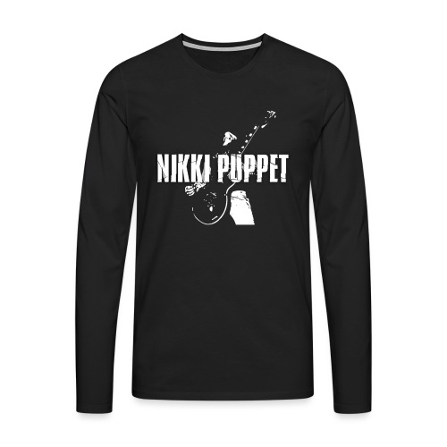 NIKKI PUPPET Gitarrist und Logo weiss - Männer Premium Langarmshirt