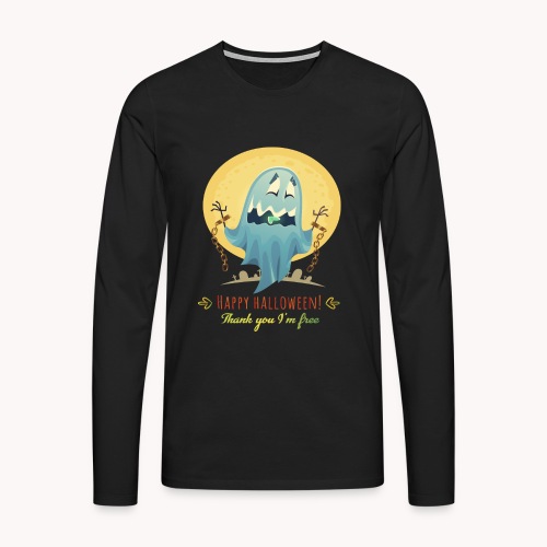 Halloween Ghost Thank You IM Free T-shirt - Men's Premium Longsleeve Shirt