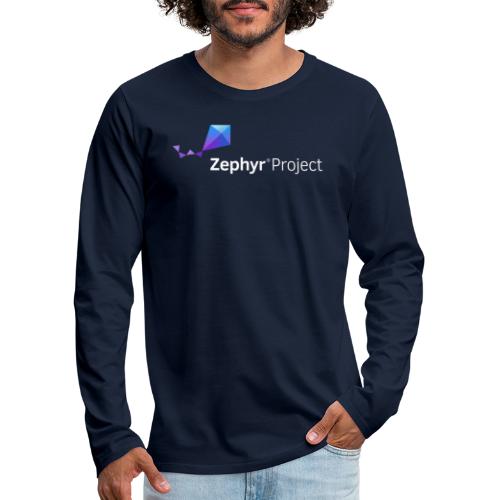 Zephyr Project Logo (white) - Koszulka męska Premium z długim rękawem