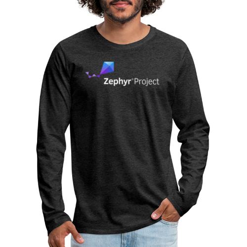 Zephyr Project Logo (white) - Premium langermet T-skjorte for menn