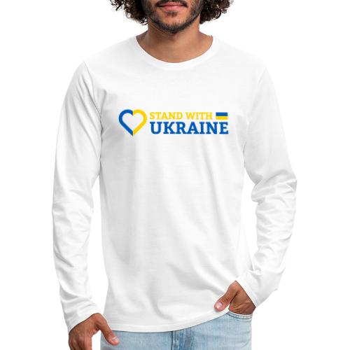 Stand With Ukraine Support Solidarität Herz Flagge - Männer Premium Langarmshirt
