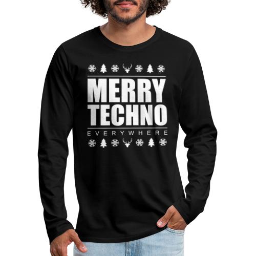 Merry Techno Xmas Weihnachten Advent Rave Festival - Männer Premium Langarmshirt