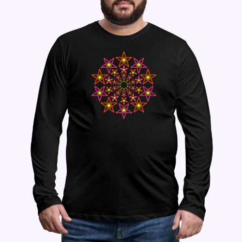 fractal estrella 3 color neón - Camiseta de manga larga premium hombre