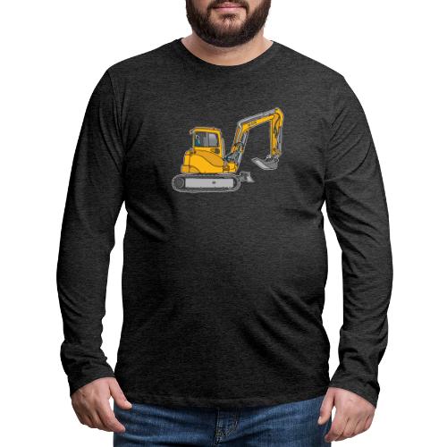 BAGGER, gelbe Baumaschine mit Schaufel und Ketten - Männer Premium Langarmshirt