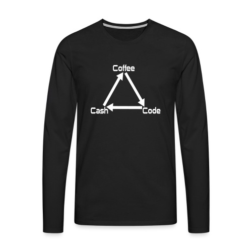 Coffee Code Cash Softwareentwickler Programmierer - Männer Premium Langarmshirt