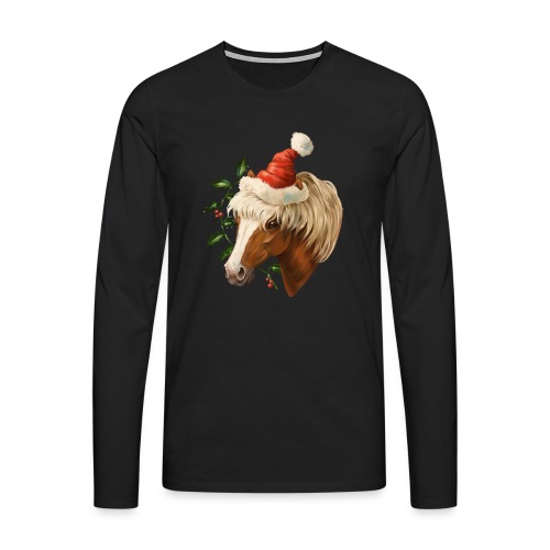 Julepony - Herre premium T-shirt med lange ærmer