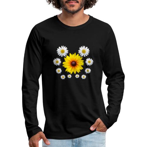 Sonnenhut Blume mit Margeriten Blüte Gänseblümchen - Männer Premium Langarmshirt