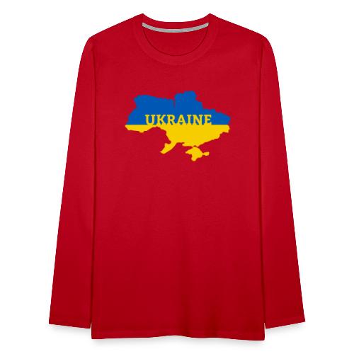 Ukraine Karte Blau Gelb Support & Solidarität - Männer Premium Langarmshirt