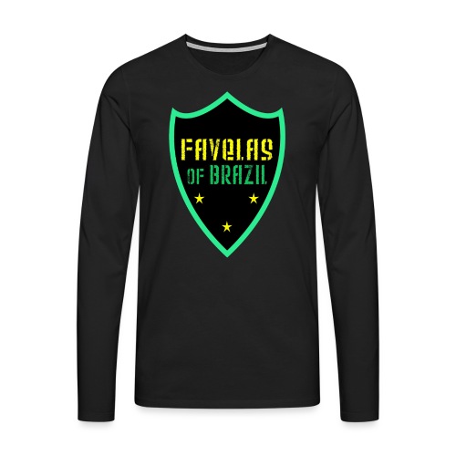 Faveli Brazylii BLACK GREEN DESIGN - Koszulka męska Premium z długim rękawem