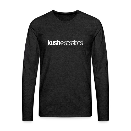 KushSessions (white logo) - Mannen Premium shirt met lange mouwen