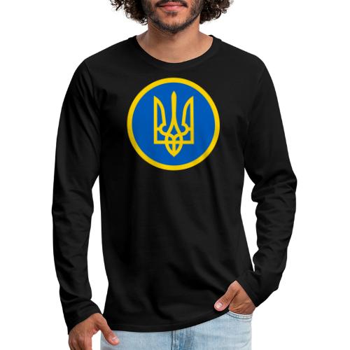 Ukraine Wappen Blau Gelb Rund Support Solidarität - Männer Premium Langarmshirt