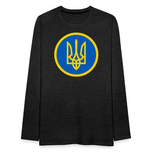 Ukraine Wappen Blau Gelb Rund Support Solidarität - Männer Premium Langarmshirt