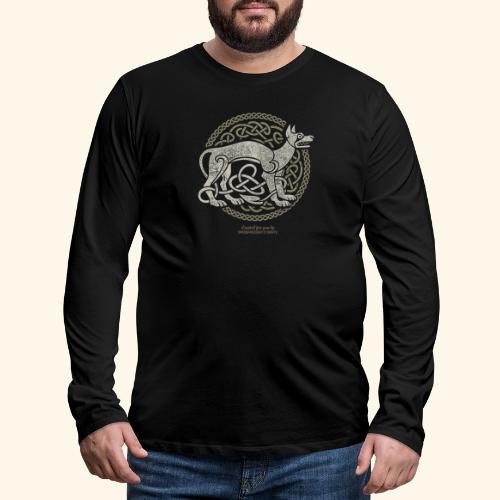 Irland T Shirt Hund und keltisches Ornament - Männer Premium Langarmshirt