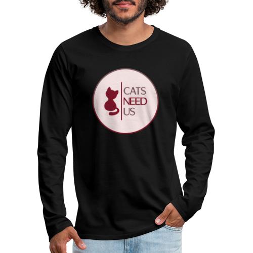 Logo Cats Need Us - Männer Premium Langarmshirt