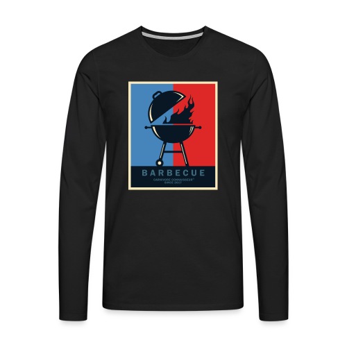 Kugelgrill (rot-blau) Design - Männer Premium Langarmshirt