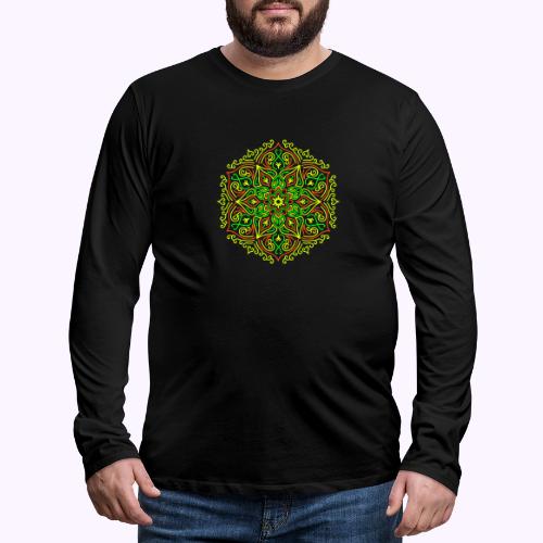 Fire Lotus Mandala - Herre premium T-shirt med lange ærmer