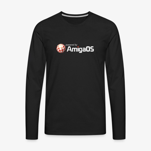 PoweredByAmigaOS white - Men's Premium Longsleeve Shirt