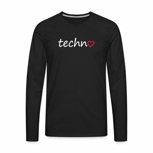 Techno Liebe PLUR Herz Raving Floorliebe Club - Männer Premium Langarmshirt