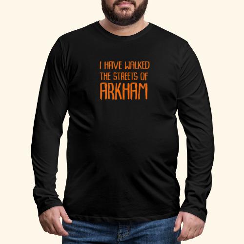 Streets of Arkham Orange - Långärmad premium-T-shirt herr