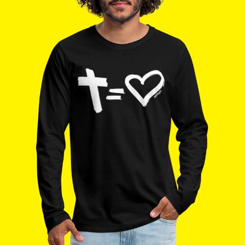 Cross = Heart WHITE // Cross = Love WHITE - Men's Premium Longsleeve Shirt
