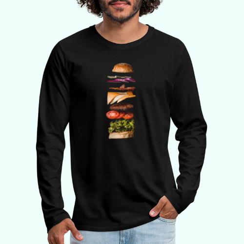 burger anatomie - Koszulka męska Premium z długim rękawem