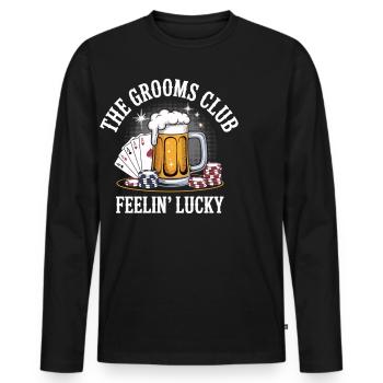 Junggesellenabschied Poker Bier Club JGA Männer - Männer Premium Bio Langarmshirt - Schwarz - Vorne - Nico (187cm)