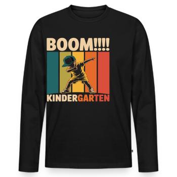 Funny Kindergarten Dab Design for Kids - Men's Premium Organic Long Sleeve Shirt - black - Front - Nico (187cm)