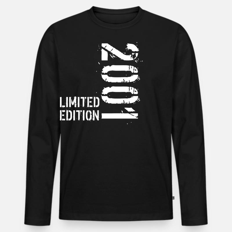 LIMITIERTE EDITION 2001 - Männer Premium Bio Langarmshirt - Schwarz
