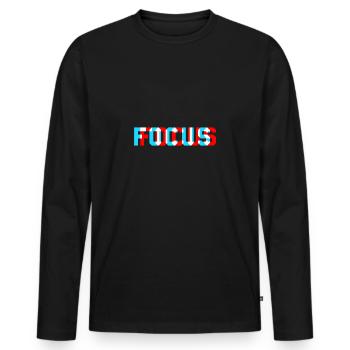 Focusing the optical illusion trippy motivat - Men's Premium Organic Long Sleeve Shirt - black - Front - Nico (187cm)
