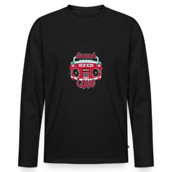 Son de l'amour - son de l'amour! - T-shirt manches longues Premium bio Homme - noir - Devant - Nico (187cm)