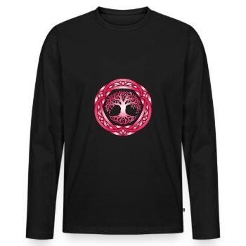 Yggdrasil Viking Monde Cendre - T-shirt manches longues Premium bio Homme - noir - Devant - Nico (187cm)