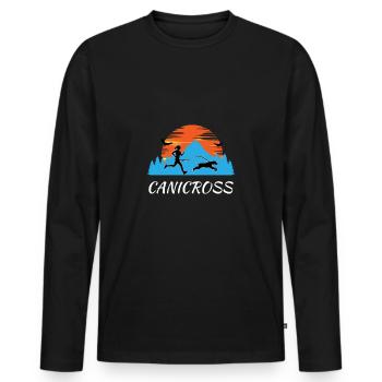 Canicross Hundesport Natur Laufen Hund - Männer Premium Bio Langarmshirt - Schwarz - Vorne - Nico (187cm)