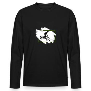mountain bike cycling gift downhill - Men's Premium Organic Long Sleeve Shirt - black - Front - Nico (187cm)