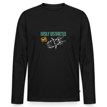 Fou de tarentules drôle d’araignée disant - T-shirt manches longues Premium bio Homme - noir - Devant - Nico (187cm)