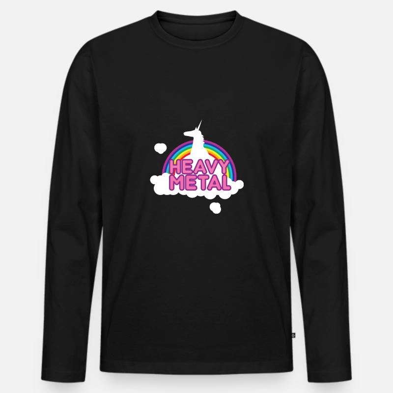 Heavy Metal - Männer Premium Bio Langarmshirt - Schwarz